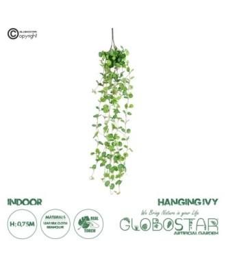 GloboStar® Artificial Garden IVY HANGING BRANCH 20237 Τεχνητό Διακοσμητικό Κρεμαστό Φυτό Κισσός Υ75cm